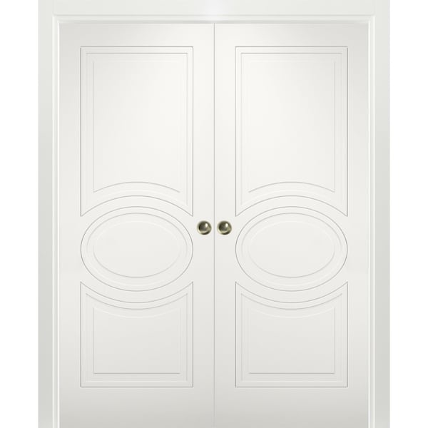 Vdomdoors Double Pocket Interior Door, 72" x 80", White MELA7001DP-WS-72 - main
